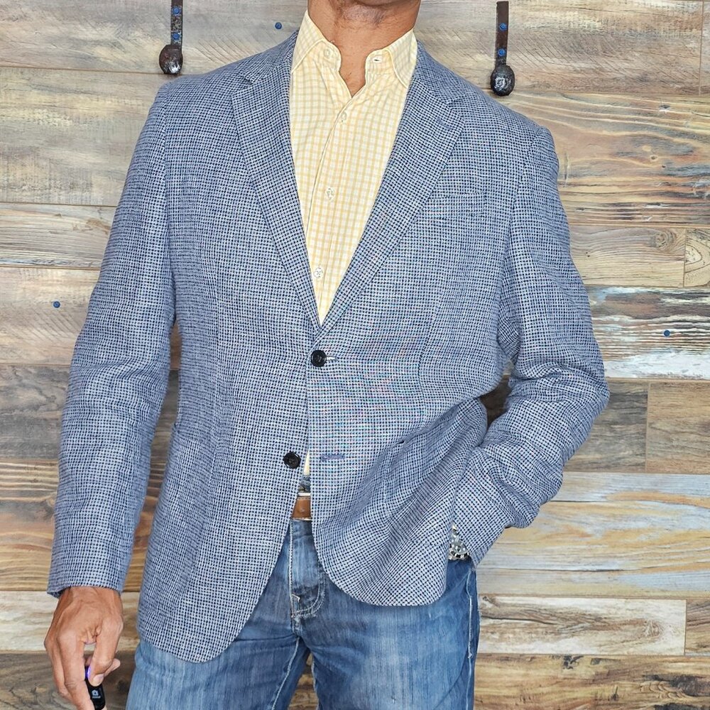 Banana Republic Slim Fit Linen Cotton Working Cuffs Unconstructed Blazer 42R